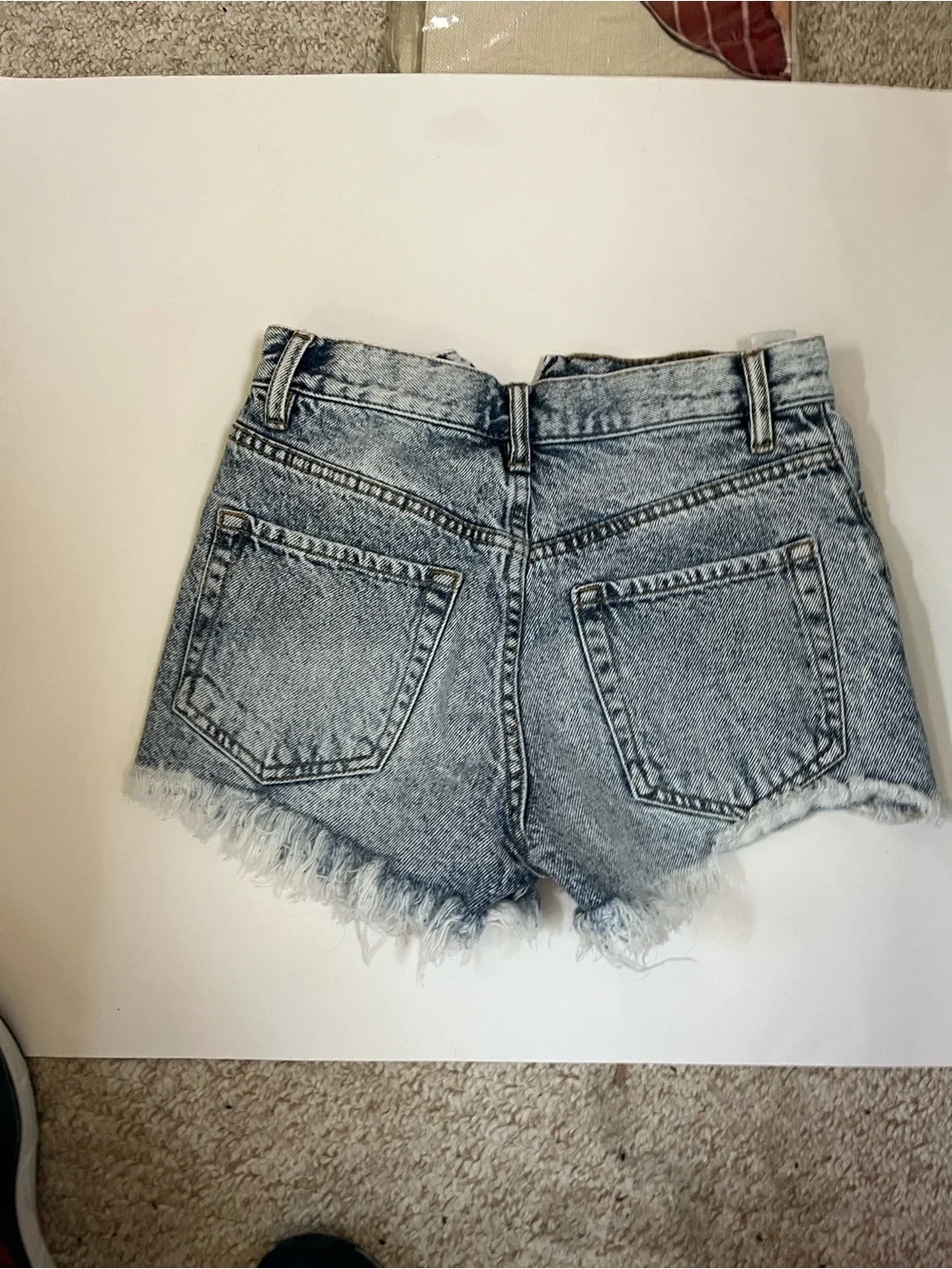 PacSun Distressed Acid Wash Denim Shorts   Stonewashed.